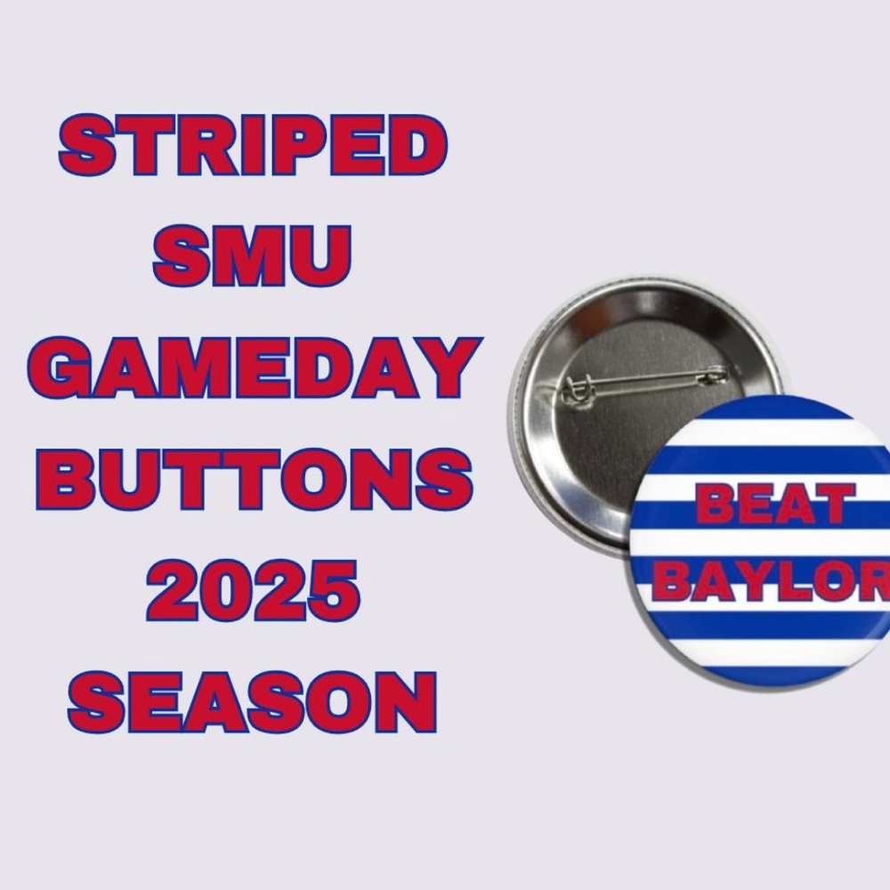 Striped SMU Game Day Buttons